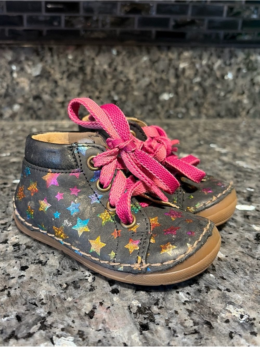 Froddo Kids Toddler Leather Star Rainbow Soft 19 EU 5 US Walker Shoes